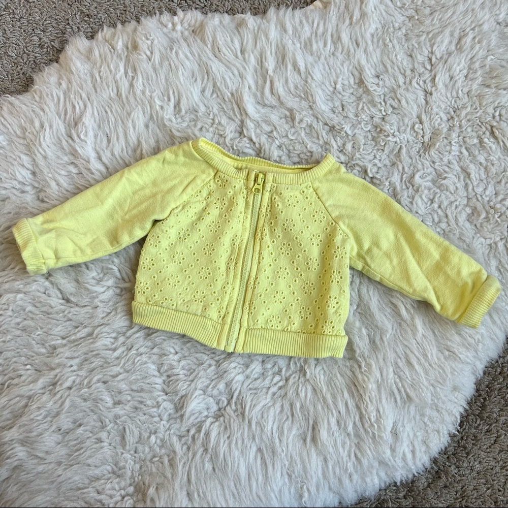 Zip-up Eyelet Sweatshirt | NB | Cherokee | Baby Girls